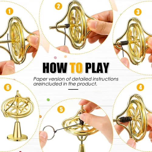 Miniatura 2 de Weewooday Giroscopio oro giroscopio equilibrio metal anti-gravedad Spinning Top para educativo, juguete de entrenamiento