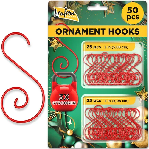 Miniatura 6 de 120 piezas de ganchos de adorno de Navidad en forma de S - Ganchos perfectos para la decoración del árbol de Navidad (dorados)