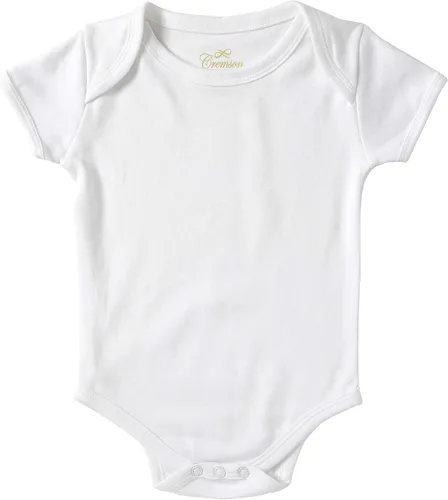 Miniatura 3 de Cremson - Conjunto de 5 monos de manga corta unisex de algodón para bebé, Blanco