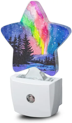 Miniatura 16 de Luces nocturnas de flores silvestres de hierbas, lámpara de pared enchufable, sensor inteligente del atardecer al amanecer para decoración