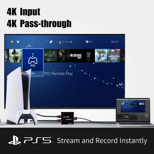 Miniatura 3 de Mirabox Tarjeta de captura de video HDMI USB3.0 para Nintendo Switch, 1080P 60FPS HD dispositivo de captura de juegos Cam Link con HDMI Passthrough