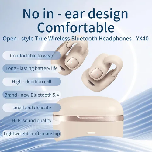 Miniatura 2 de Auriculares inalámbricos con clip de oreja abierta, Bluetooth 5.4, con clip, reducción de ruido de llamadas ENC, comodidad ligera, ajuste estable