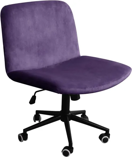 Miniatura 12 de NICEEC Funda para silla cruzada sin brazos, para oficina, dormitorio, escritorio, tocador, computadora, respaldo medio, asiento ancho sin protector