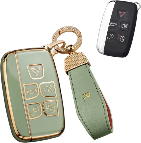 Miniatura 10 de SANRILY Funda para llave de coche para Land Rover sin llave, funda de protección completa, Beige