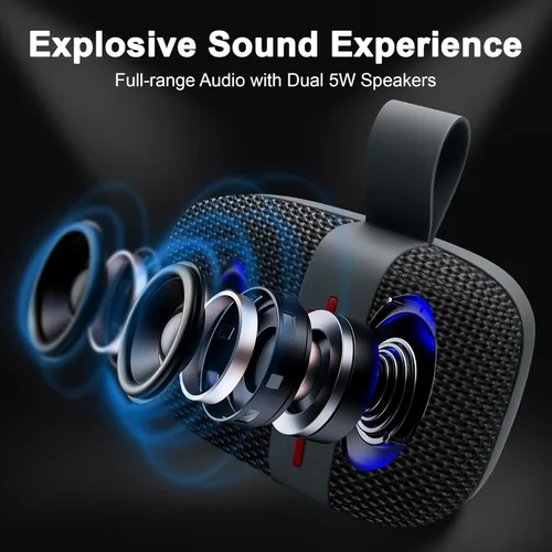 Miniatura 4 de Fisher Altavoces Bluetooth portátiles, altavoces con clip Bluetooth inalámbricos, altavoz impermeable IPX5, altavoz Bluetooth de potencia máxima