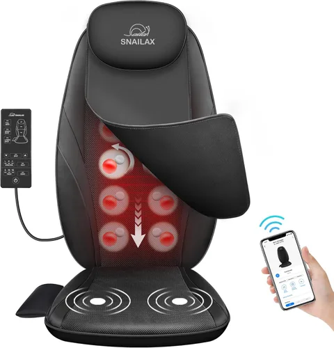 Snailax - Masajeador de espalda con calor, regalos para hombres, mujeres, silla de masaje eléctrica de tejido profundo para todo el cuerpo para el