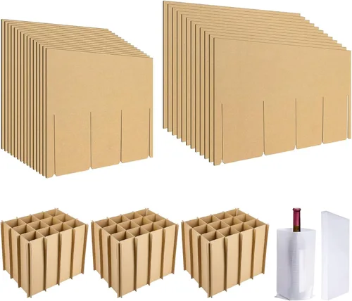 codree Juego de 3 juegos de embalaje de vidrio, separadores de vidrio para cajas de mudanza, cajas de embalaje de platos de cristalería, divisores 3