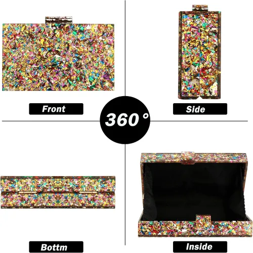 Miniatura 2 de Bolsos de noche para mujer, bolsos de noche acrílicos multicolores, bolsos y bolsos de hombro, bolso cruzado formal, boda, fiesta de graduación