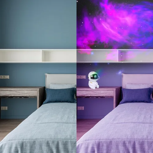 Miniatura 6 de Proyector de Estrellas de Astronauta, Luz de Galaxia Proyector de Estrellas para Niños, 8 Modos Control Remoto y Luces LED Ajustables de 270°