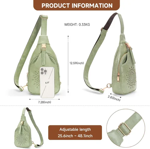 Miniatura 3 de APHISON Bolso bandolera para mujer, riñonera cruzada para mujer, mochila pequeña de moda con correa de guitarra