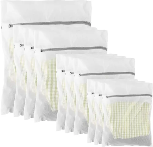 Miniatura 8 de Bolsas de malla para brasier (paquete de 9) por MDSXO, bolsas de lencería blanca para lavar prendas delicadas, ropa de bebé, calcetines