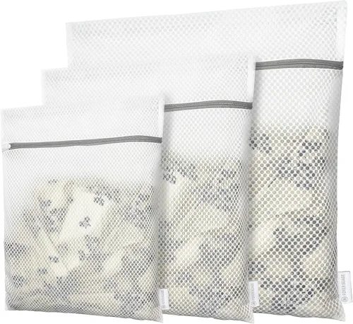 Miniatura 10 de 4 bolsas de malla de panal para ropa delicada con cremallera, bolsas de lavado de ropa para ropa interior, lencería, brasier, blusa, medias