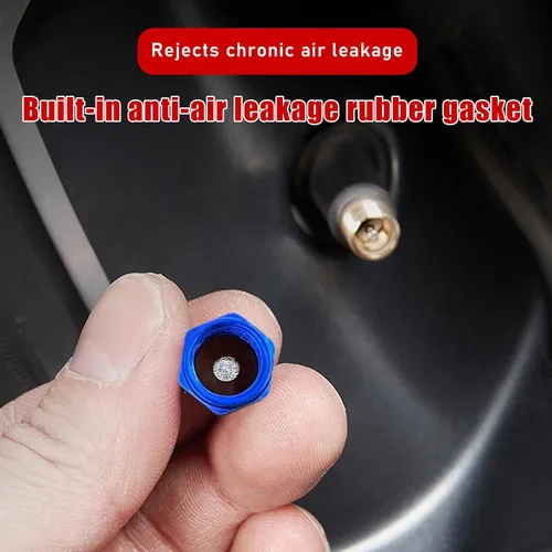 Miniatura 4 de Ziciner 12 tapas de vástago de válvula de neumático de automóvil, cubiertas de válvula de rueda de aleación de aluminio con junta tórica de goma