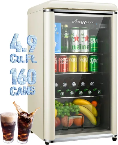 Miniatura 13 de Anypro Refrigerador y enfriador de bebidas de 2.6 pies cúbicos, refrigerador con puerta de vidrio templado, refrigerador para 126 latas de vino