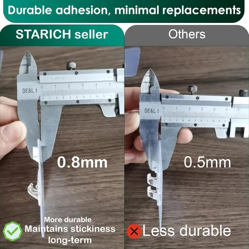 Miniatura 8 de Repuesto Adhesivo para Organizador de Ducha, Adhesivo para Estante de Ducha, Tiras Adhesivas para Ducha, Pegatinas Adhesivas Transparentes 2 Ganchos