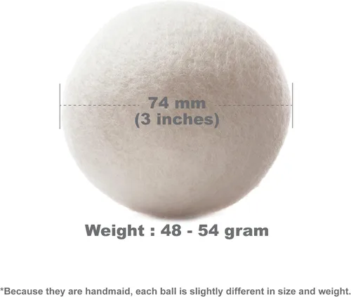 Miniatura 3 de Wooland Wholesale Bulk Laundry XL Premium - Pelotas secadoras de lana 100% de lana orgánica de Nueva Zelanda Suavizante de tela natural para pieles