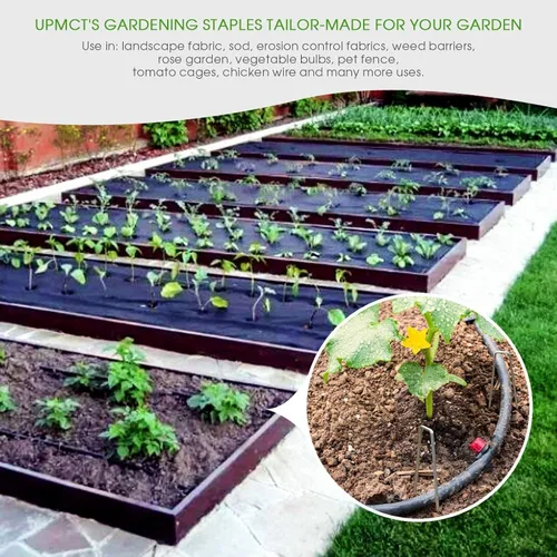 Miniatura 5 de Estacas galvanizadas de 12 pulgadas para paisaje, 25, 50, 100 unidades, resistentes al óxido, estacas de tierra en forma de U para tela de césped