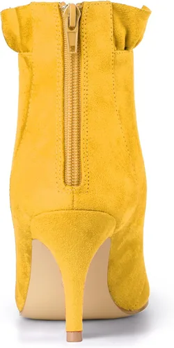 Miniatura 4 de Allegra K Botines con volantes y tacón de aguja puntiagudo para mujer