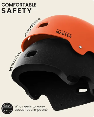 Miniatura 2 de OutdoorMaster - Casco de patineta y ciclismo, dos forros extraíbles, ventilación, para varios deportes, scooter, patinaje en línea, patinaje