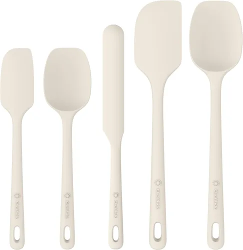 ChefAide - Juego de 5 espátulas de silicona, espátulas de goma de grado alimenticio, con mango fuerte y agarre ergonómico, resistentes al calor