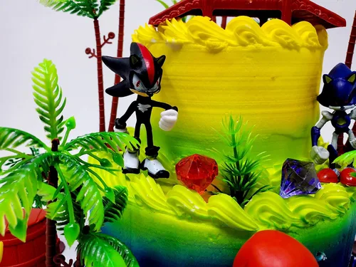 Miniatura 7 de SONIC and Friends - Decoración para pastel de fiesta de cumpleaños con figuras de Sonic y accesorios decorativos