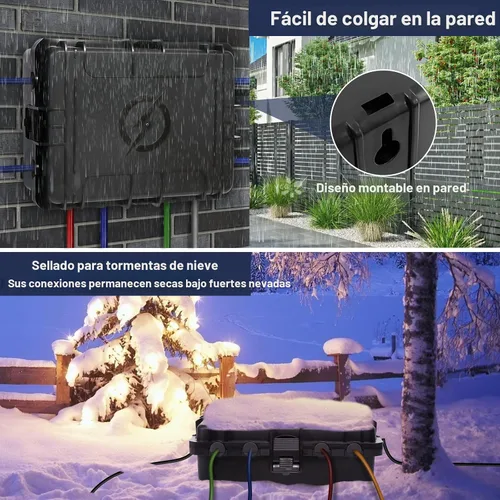 Miniatura 4 de Caja eléctrica grande para exteriores, impermeable, cubierta de cable de extensión IP54, resistente a la intemperie, protege la regleta