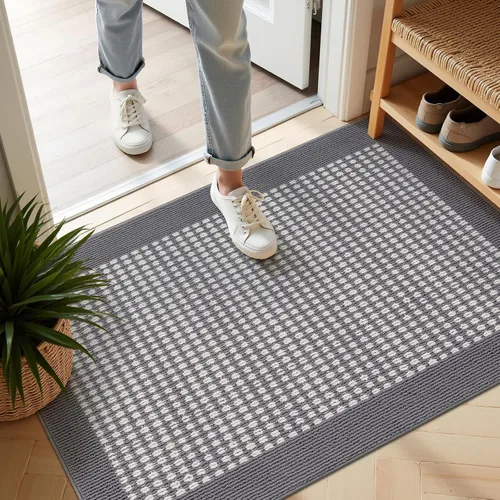 Miniatura 15 de Ileading Alfombra de pasillo de lavandería de 2 x 6 pies, antideslizante, con parte trasera de goma, lavable a máquina, alfombra gris