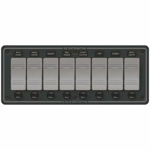 Blue Sea Systems 8261 Contura Panel Resistente al Agua 12V DC - 8 Posiciones