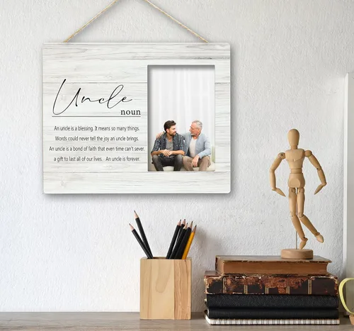 Miniatura 5 de SRADMO Marco de Fotos con Definición de Tío - Los Mejores Regalos para Tíos Marco de Fotos de Mesa de 10x8 pulgadas para el Día del Padre