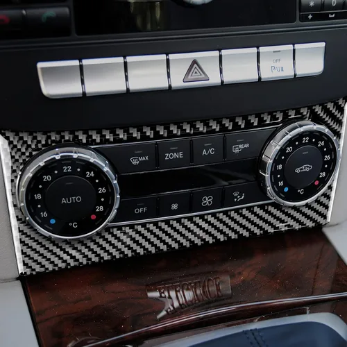 Miniatura 5 de Fibra de carbono, para accesorios Mercedes Benz, adhesivo central para panel de control para Mercedes Benz Clase C W204 2010-2013, decoración