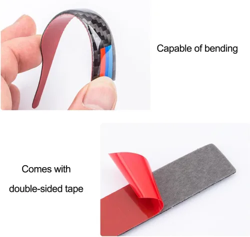 Miniatura 2 de Adhesivo protector universal para espejo retrovisor, tiras anticolisión, fibra de carbono, ajuste para todos los modelos, accesorios