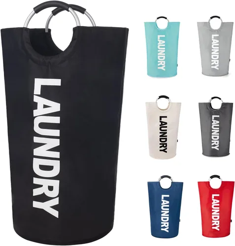 Miniatura 25 de Twira Cesta de lavandería grande de 90 litros, cesta de lavandería que se mantiene bien, bolsa de lavandería con asas acolchadas, contenedor de ropa
