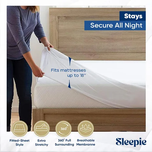 Miniatura 5 de Sleepie Protector de colchón impermeable de alta calidad, funda de colchón de algodón lavable a máquina para cama, protector de colchón refrescante