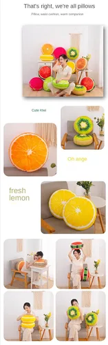 Miniatura 5 de Fruit Pillow Home - Cojín redondo con forma de cojín de felpa (13 pulgadas, marrón, estaca)