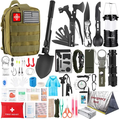 Miniatura 7 de Survival Kit, Gifts for Men Women Teen Boys, 252 pcs Survival Gear and Equipment Mini First Aid Kit for Car Home, Emergency Kit with Molle System