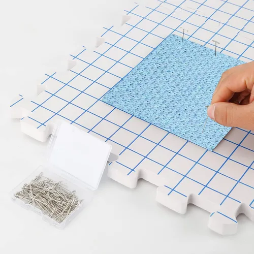 Miniatura 6 de Yrangee Alfombrillas de bloqueo para tejer, tablas de bloqueo extra gruesas con rejillas para punto de aguja o ganchillo, paquete de 9 alfombrillas
