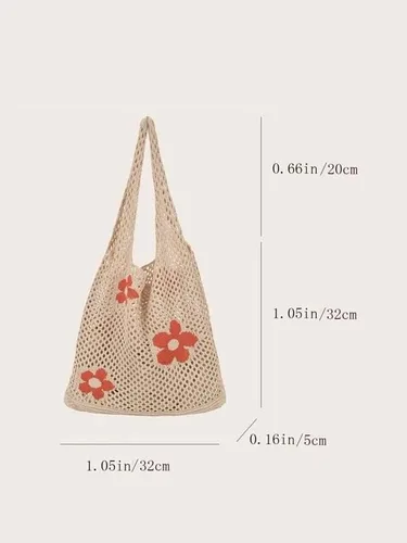 Miniatura 2 de ENBEI Bolsas bohemias, bolsa de punto de hombro, bolsa de mano Y2K estética, bolso de ganchillo lindo para mujeres, regalos hippie