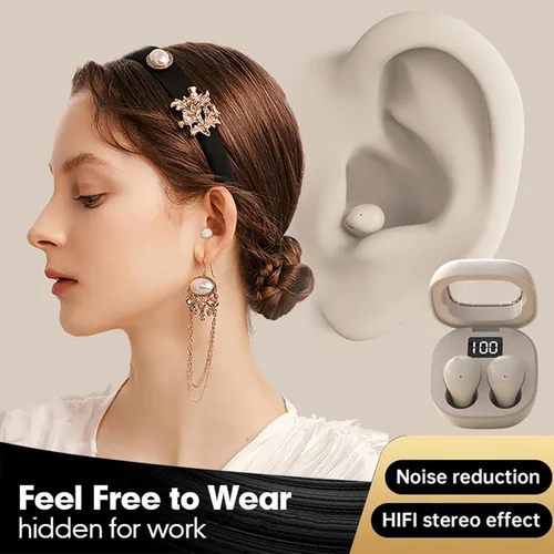 Miniatura 4 de Invisible Mini Wireless Bluetooth Earbuds - Ultra Compact Discreet Design, Comfort Fit for Small Ears, Side Sleep & Work Compatible Skin