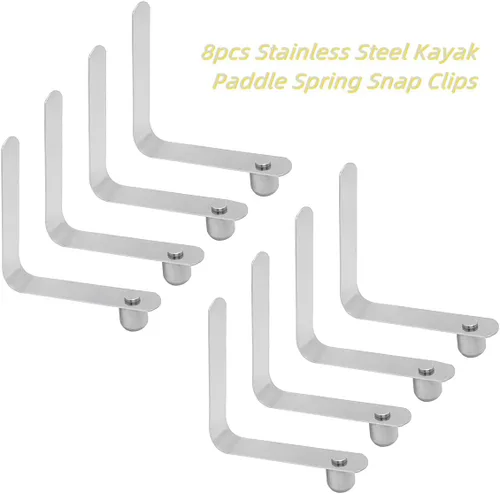 Miniatura 3 de 8 clips de resorte de remo para kayak, clip de botón de resorte de acero inoxidable, clips de pasador de bloqueo de tubo para kayak, remo