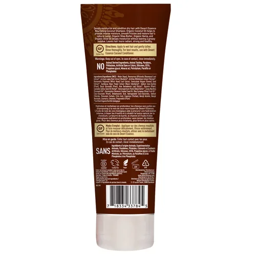 Miniatura 3 de Desert Essence Champú de coco, 8 onzas líquidas, sin gluten, vegano, sin parabenos, nutritivo para cabello seco con aceite de coco, manteca
