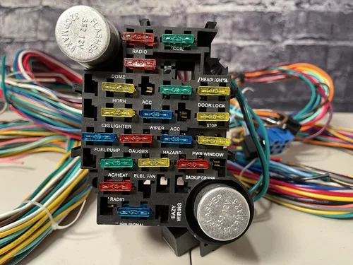 Miniatura 5 de Kit de arnés de cableado universal – 21 mazos de cableado de circuitos de color estándar kit de reemplazo para Chevy Mopar Hotrods Ratrods Ford