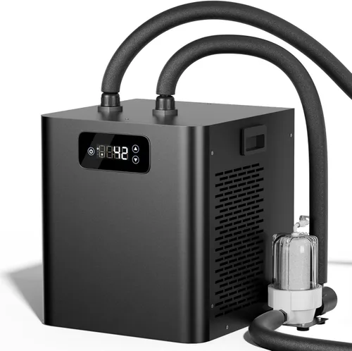 Enfriador de baño de hielo para bañeras frías, enfriador de inmersión en frío mejorado de 1/3 HP con filtro externo y bomba, refrigeración de bajo