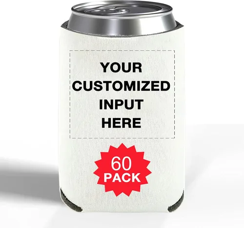 Miniatura 48 de Enfriadores de cerveza personalizados con manga de lata, 20 unidades, enfriador de latas personalizado con logotipo de foto para bodas, pesca, Negro