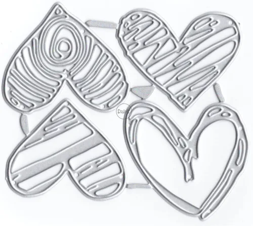 Miniatura 31 de DzIxY Troqueles de corte de metal en forma de corazón simples para kit de fabricación de tarjetas, juegos de troqueles de papel en relieve, 7
