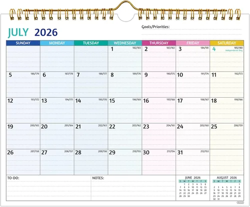 Calendario de pared 2026-2028 – julio 2026 – junio 2028, calendario de 2 años 2026-2028, 11 x 8.5 pulgadas, calendario 2026 de 24 meses, calendario