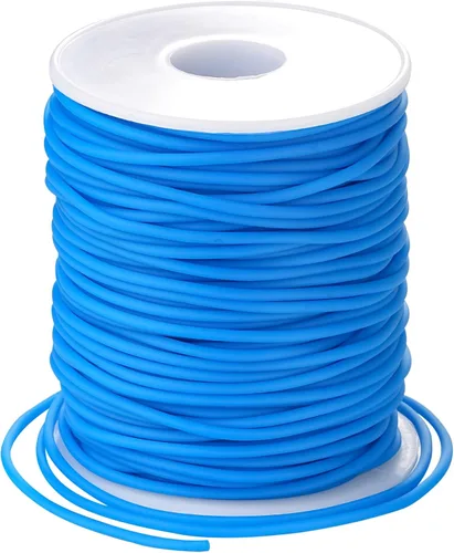 Miniatura 24 de Cable de tubo hueco de goma de 54 yardas, tubo de 0.079 pulgadas, cable de barbero para tejer con agujero de 0.039 pulgadas (0.039 in), protector