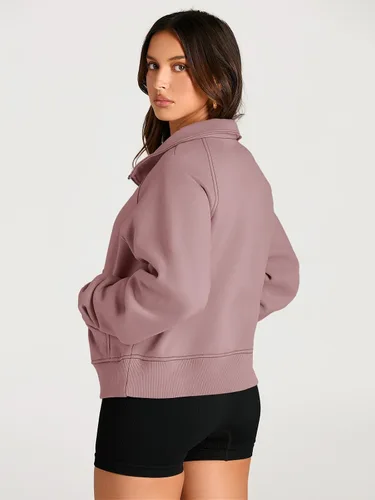 Miniatura 5 de AUTOMET Womens Sweatshirts Half Zip Cropped Pullover Fleece Quarter Zipper Hoodies Fall outfits Clothes Thumb Hole