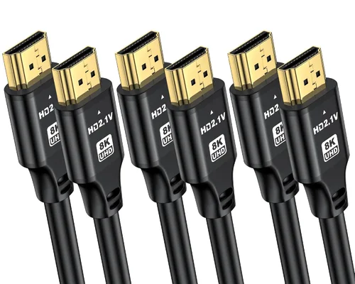 Miniatura 11 de Cable HDMI 1.5 pies, 3 pies, 6 pies, 10 pies, 15 pies, 48 Gbps, 8K a 60 Hz, 4K a 120 Hz, HDCP 2.2 y 2.3, DTS:X, HDR 10; compatible con Roku