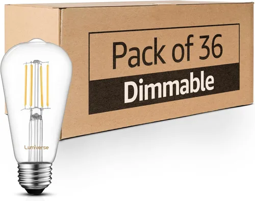 ST21 Bombillas LED Edison vintage, 2200 K, blanco suave, bombilla de filamento decorativo antiguo de vidrio transparente con CRI 95+, bombilla LED