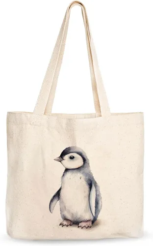 Miniatura 7 de Bolsa de lona, diseño animal, refuerzo resistente, 100% algodón natural, para compras, comestibles, computadora portátil., XL, Bolso grande de lona